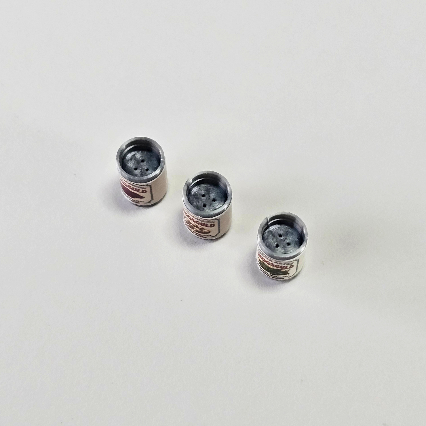 Miniatyr konservburkar (Set om 3) – Skala 1:12